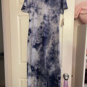 Lularoe xxs Maria tie dye blue maxi dress
